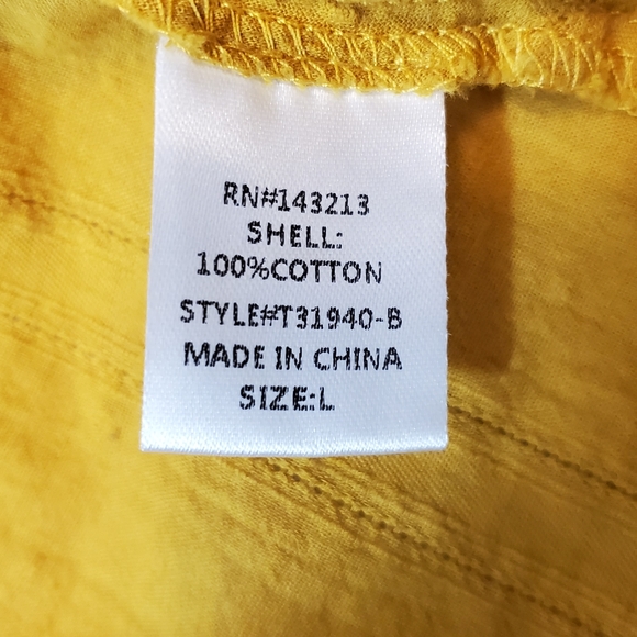 E2 Mustard Cotton Swiss Dots Crochet Lace Twisted Hem Top - Picture 9 of 10